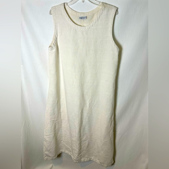 cut loose Dresses & Skirts - CUT LOOSE Sleeveless Flax Blend Lagenlook Shift Dress, Cream | Sz L